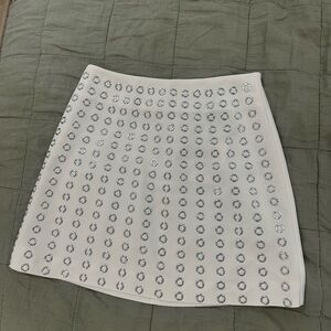 Nocturne White Ecru Silver Studded Mini Skirt – Size M – NWT